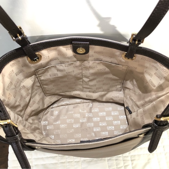 Michael Kors Coffee/Dark Taupe Large Jet Set Tote - Picture 11 of 15